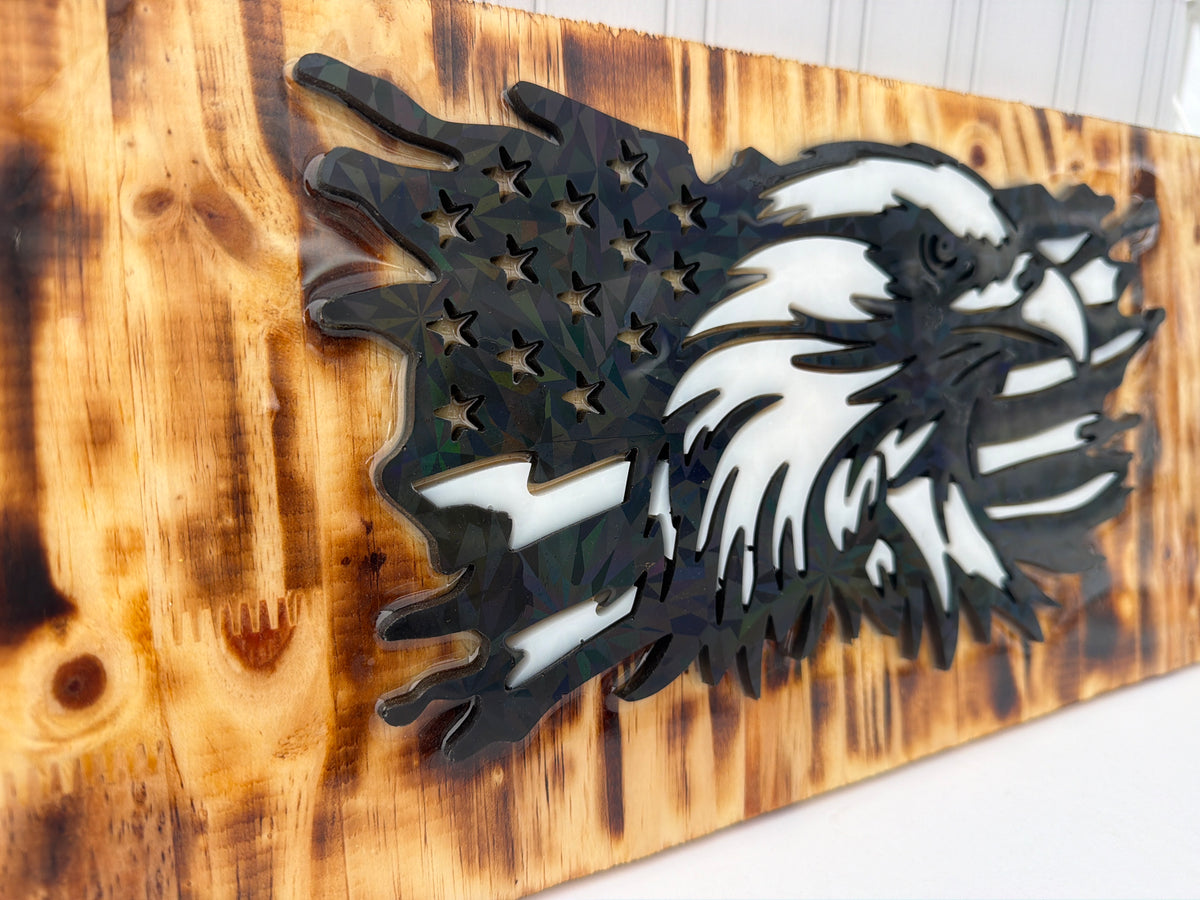 Eagle on Flag Wall Plaque