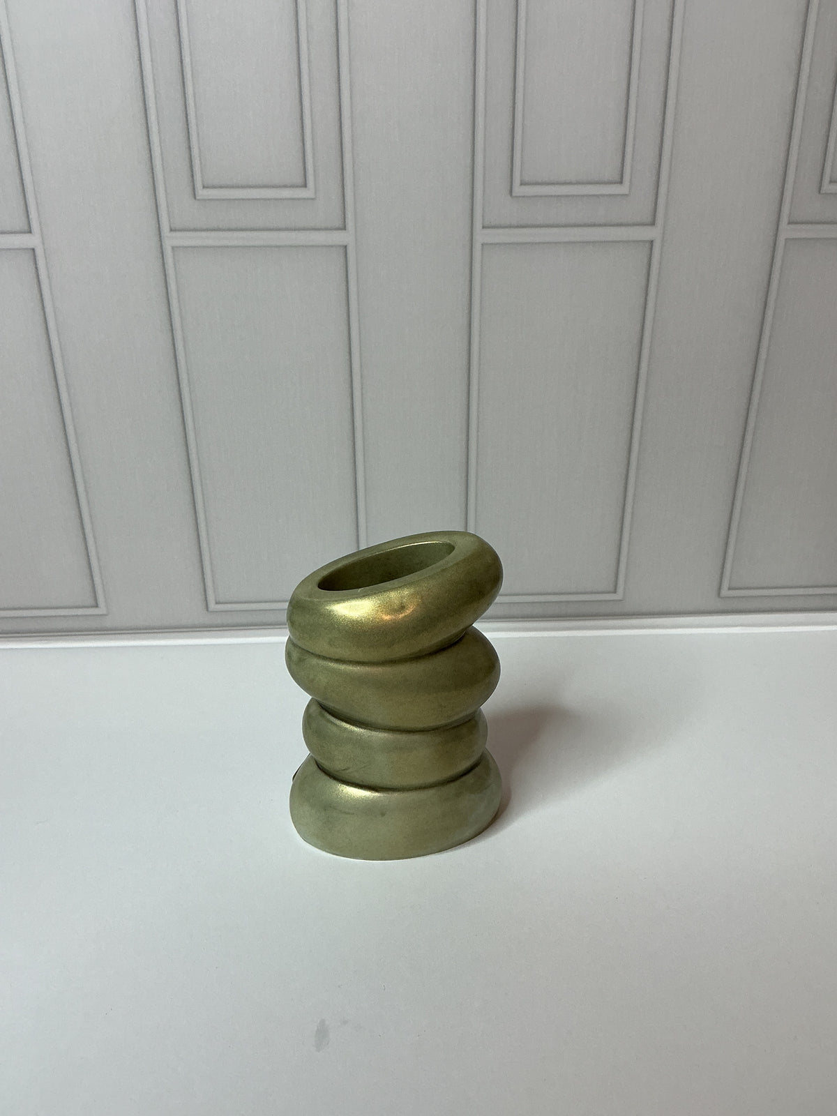 Gold Pebble Stacked Vase