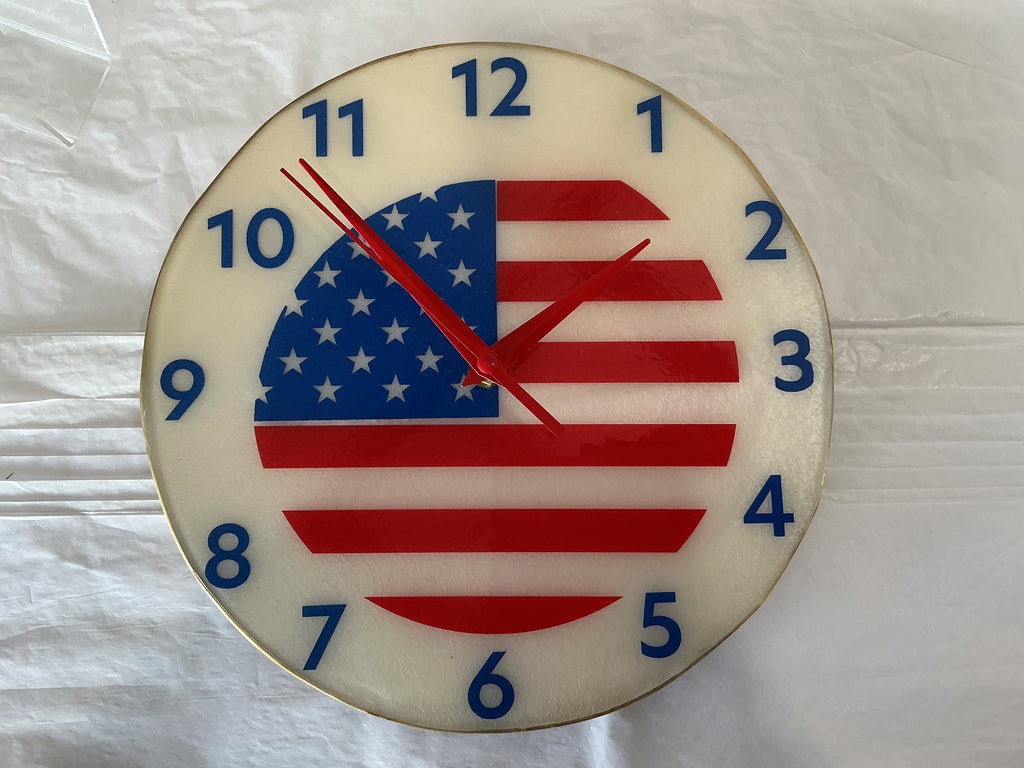 American Flag Wall Clock 10"