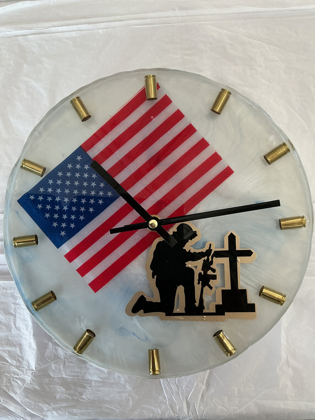 Military Memorial Clock 10"