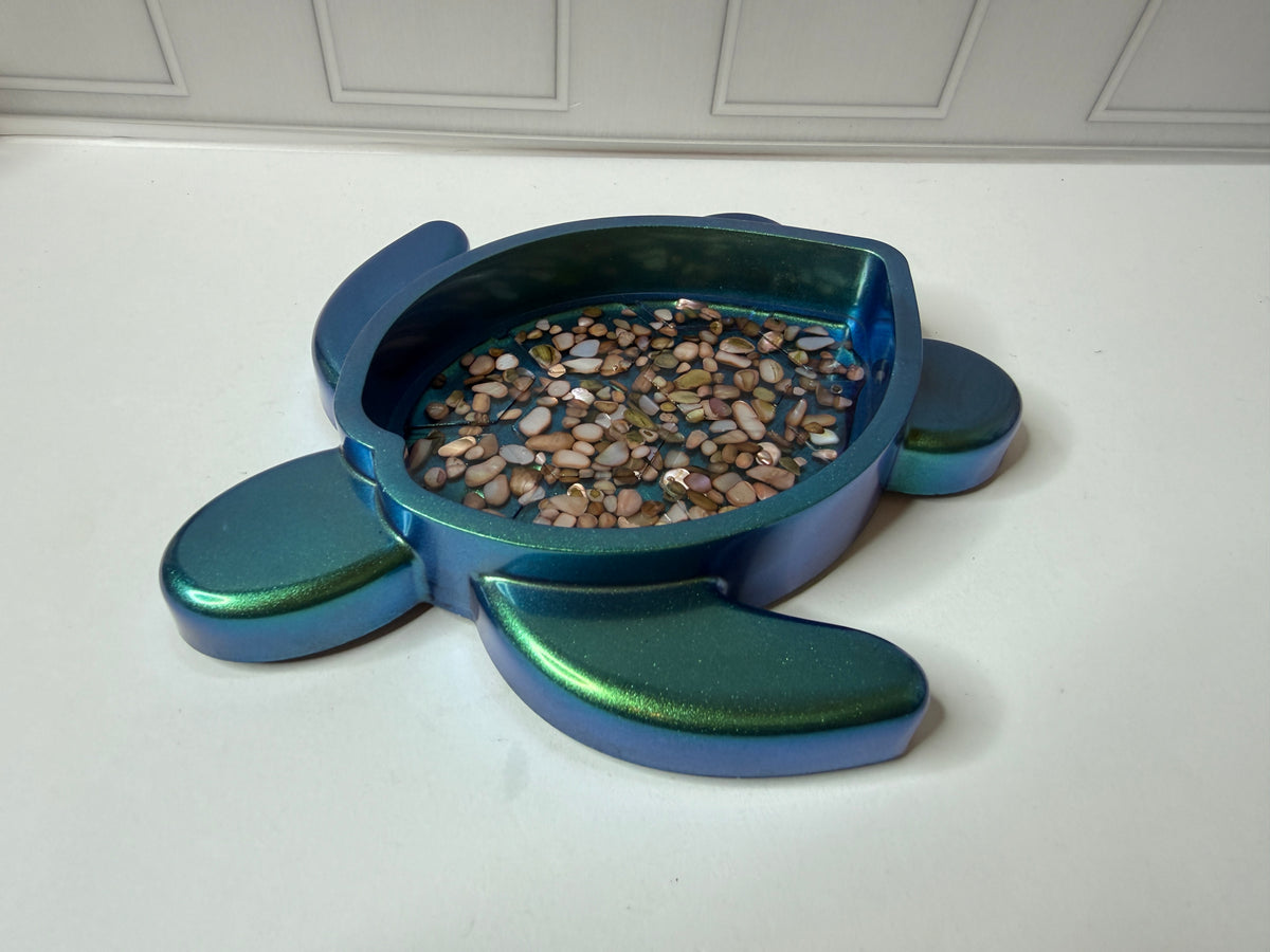 Sea Turtle Trinket Tray Teal/Blue Shift